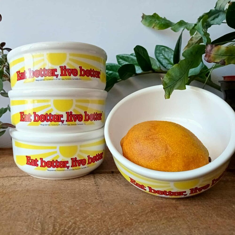 LAST CALL!  Set (4) Vintage Kellogg's Cereal Bowls, "Eat Better, Live Better"